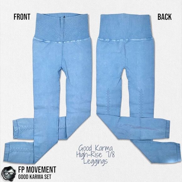 FP MOVEMENT GOOD KARMA SET: TIE DYED SQUARE NECK BRA + HIGH-RISE LEGGINGS M/L - Picture 6 of 13